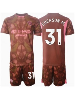Manchester City Ederson Moraes #31 Målvakt Replika Hemmakläder Barn 2024-25 Kortärmad (+ byxor)